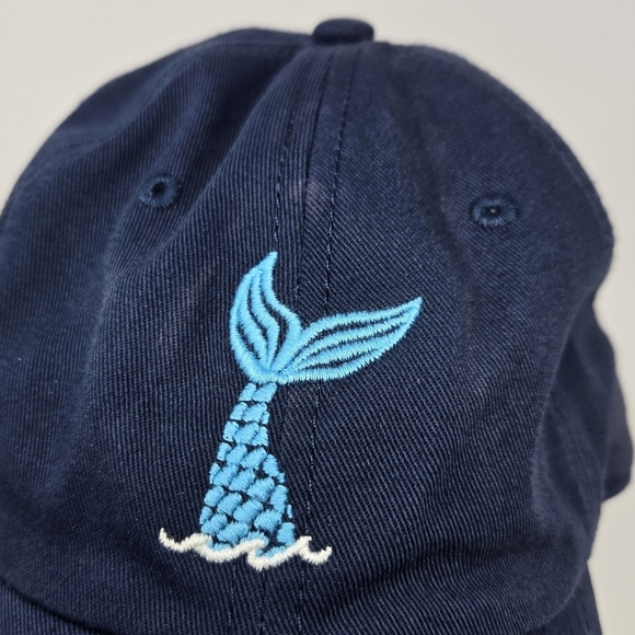 LIFE IS GOOD NAVY BLUE BASEBALL HAT CAP LIGHT BLUE MERMAID TAIL WOMEN OS COTTON - Picture 2 of 15